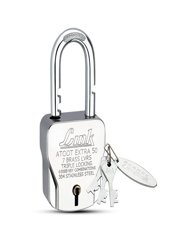Link Atoot Extra 50MM Heavy-Duty Padlock | Triple Locking Mechanism | Hardened Steel Shackle | Rust-Resistant Body | 15-Year Warranty | Includes 3 Keys - Image 1